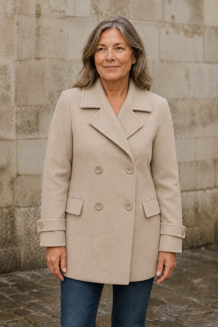Rosemonde | Standing Collar Jacket - Beige