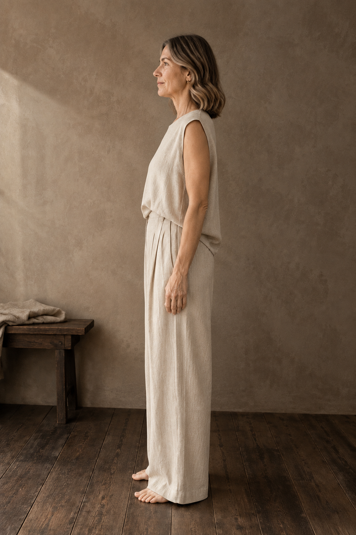 Round Neck Tank And Trouser Set side view