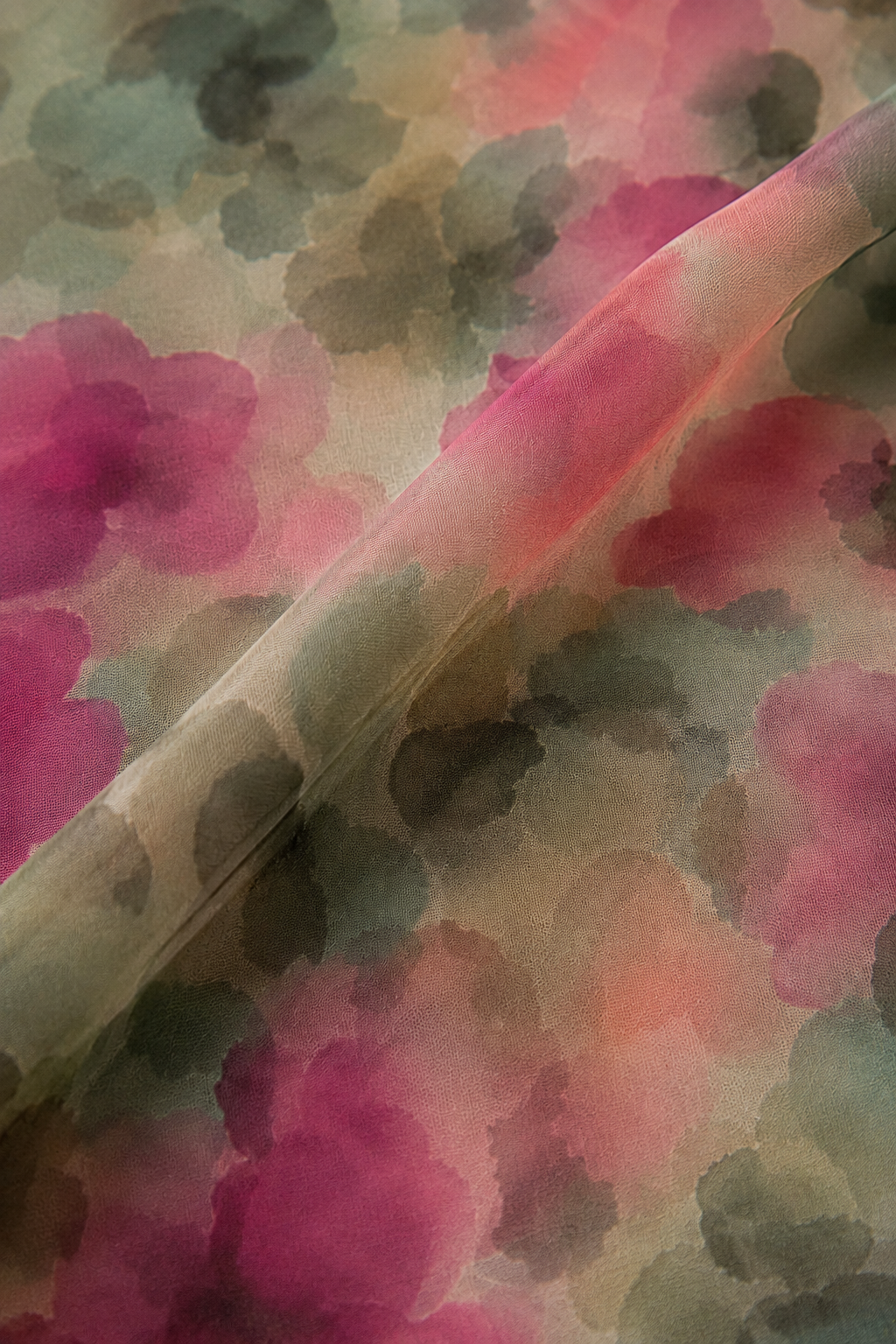 Ruched Bodice Chiffon Evening Gown fabric close-up