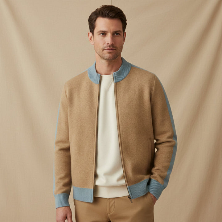 Hugues | 100% Wool Jacquard Zip Knit