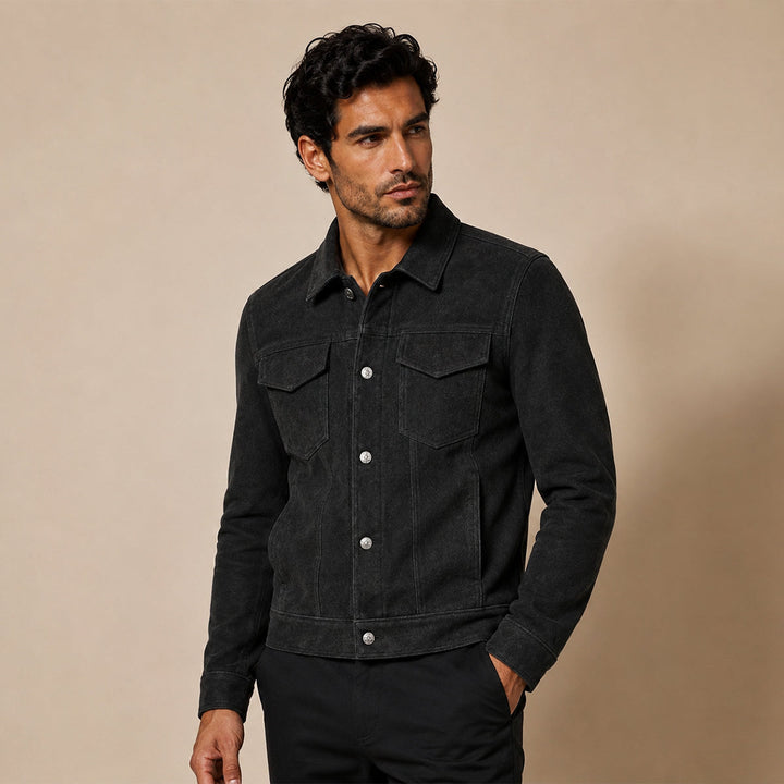 Octave | Snap Front Suede Work Jacket