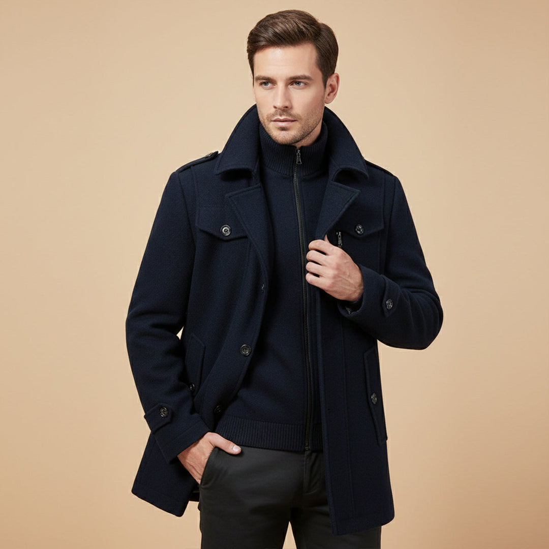 Amedee | Wool Blend Tailored Overcoat