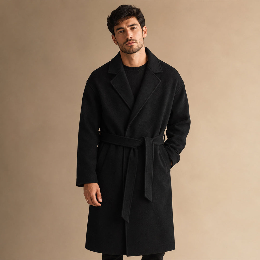 Didier | Wool Blend Belted Wrap Coat