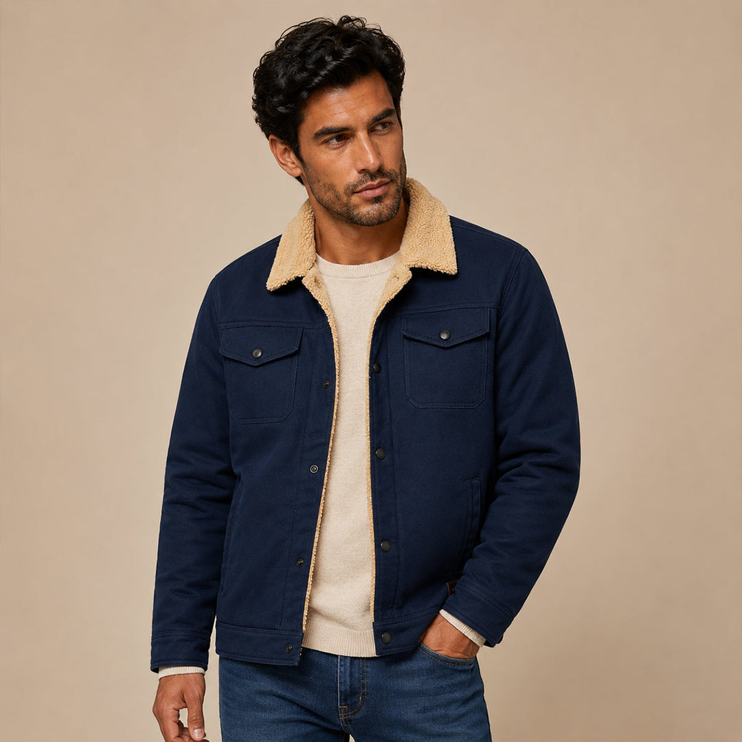 Fabien | Fleece Lined Cotton Twill Jacket