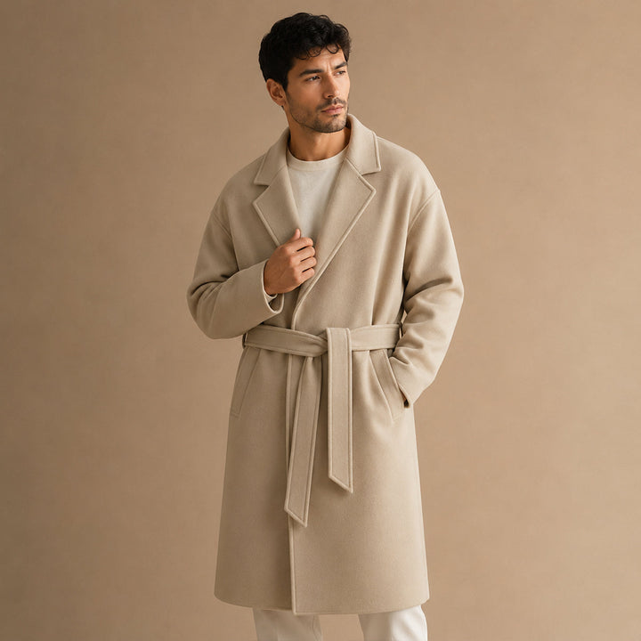 Didier | Wool Blend Belted Wrap Coat