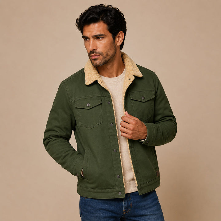 Fabien | Fleece Lined Cotton Twill Jacket