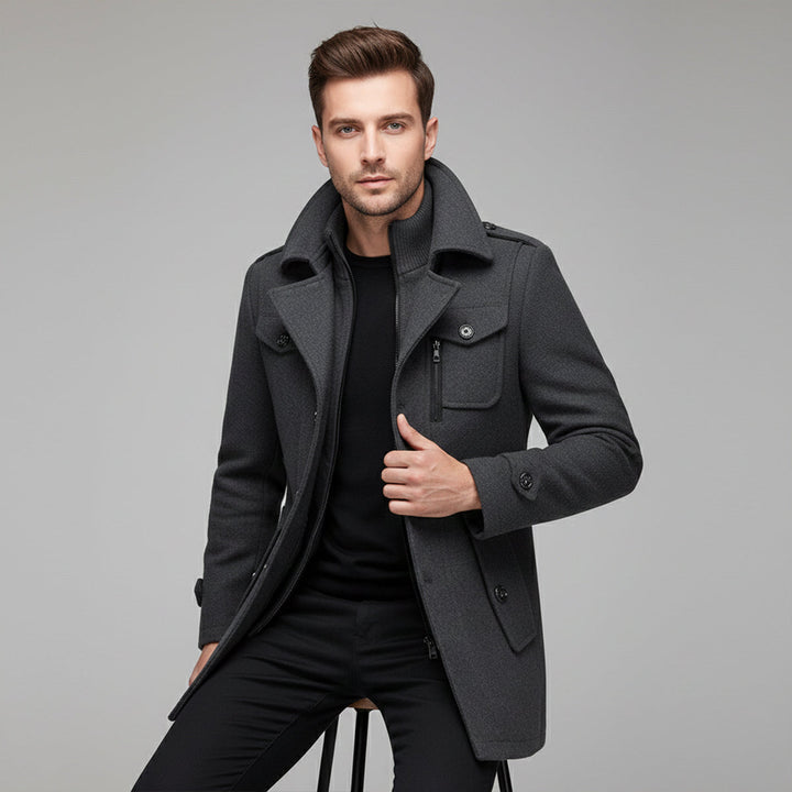 Amedee | Wool Blend Tailored Overcoat