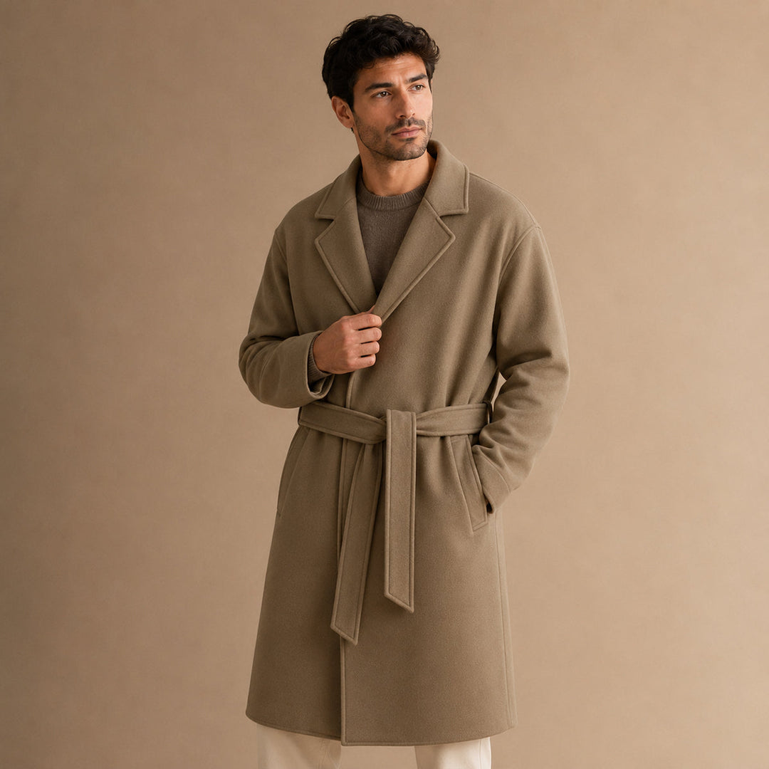 Didier | Wool Blend Belted Wrap Coat