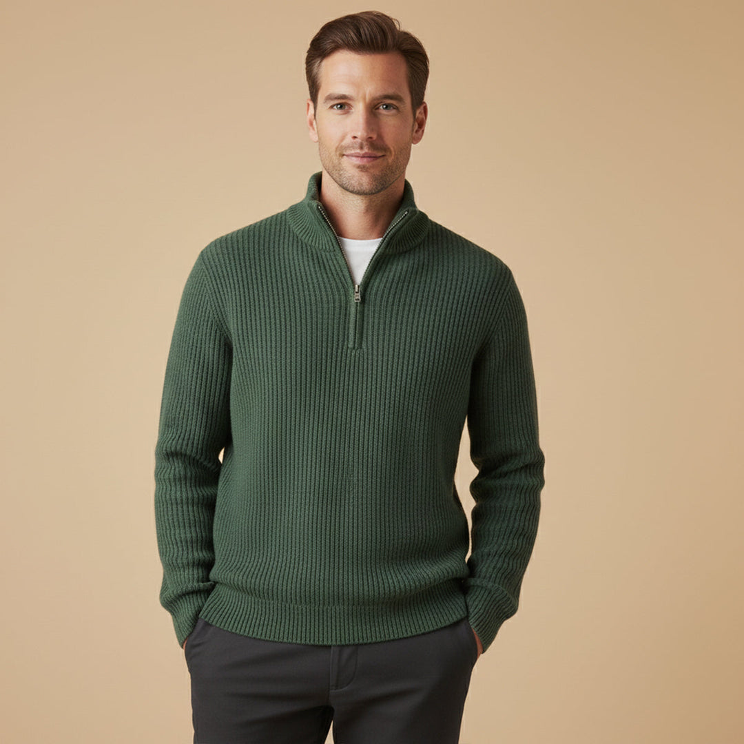 Francois | 100% Cashmere Half Zip Knit