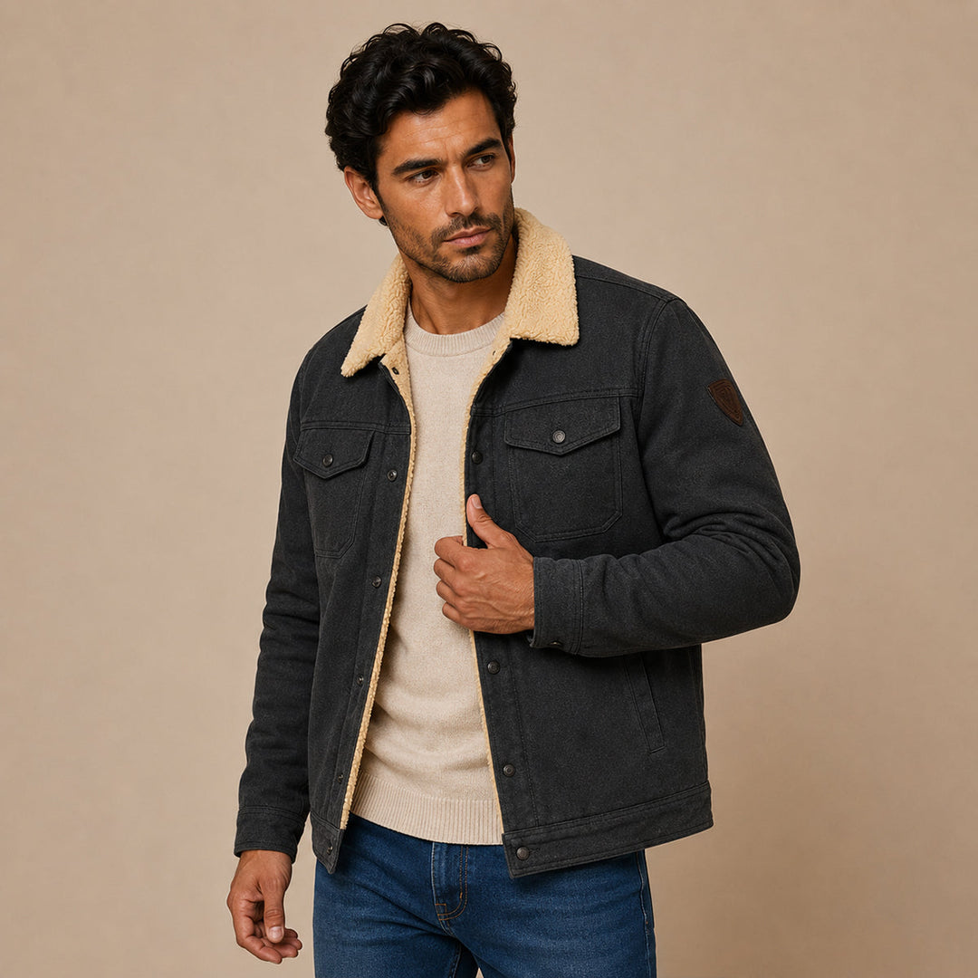 Fabien | Fleece Lined Cotton Twill Jacket