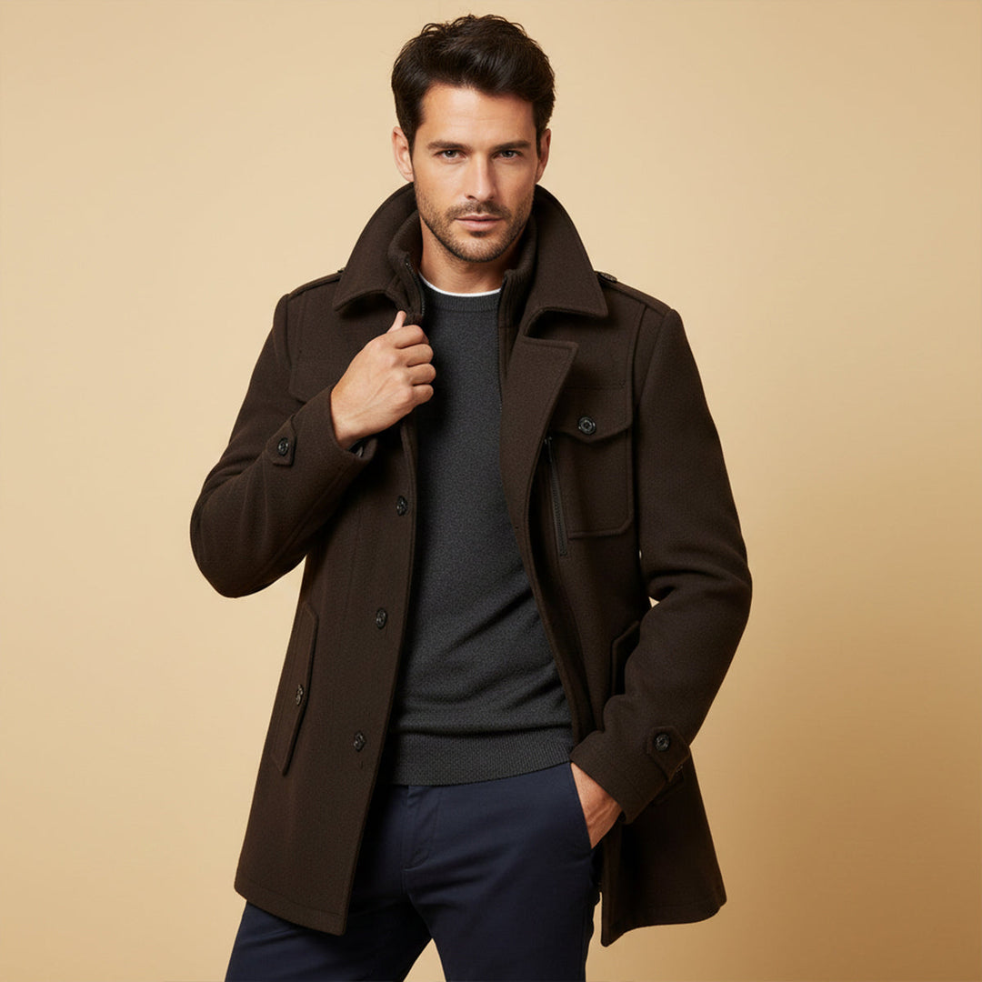 Amedee | Wool Blend Tailored Overcoat