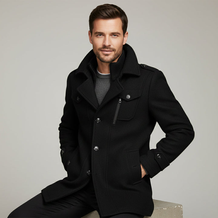 Amedee | Wool Blend Tailored Overcoat