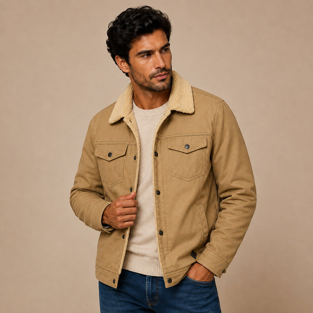 Fabien | Fleece Lined Cotton Twill Jacket