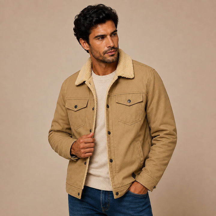 Fabien | Fleece Lined Cotton Twill Jacket