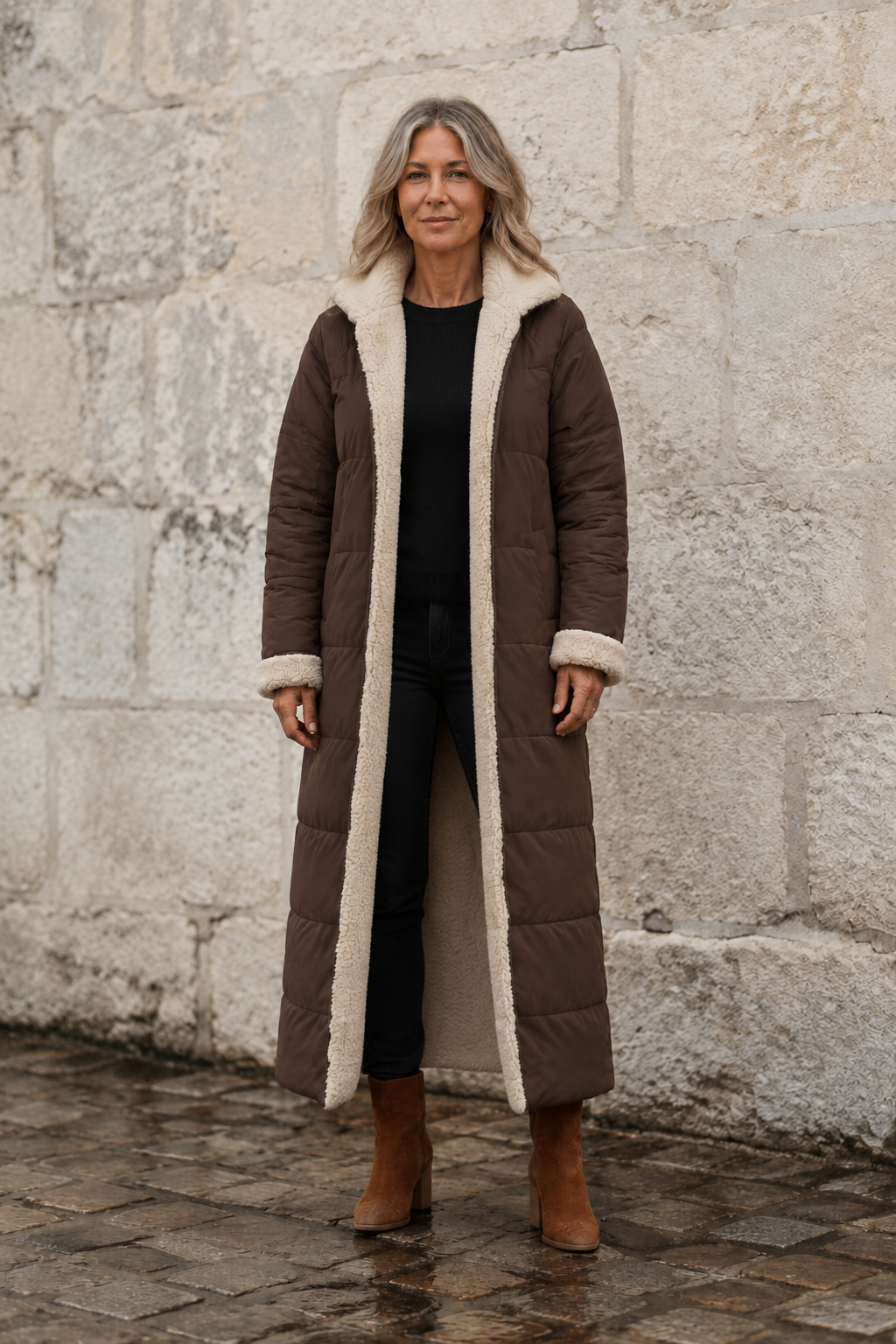 Sasha soft reversible coat open