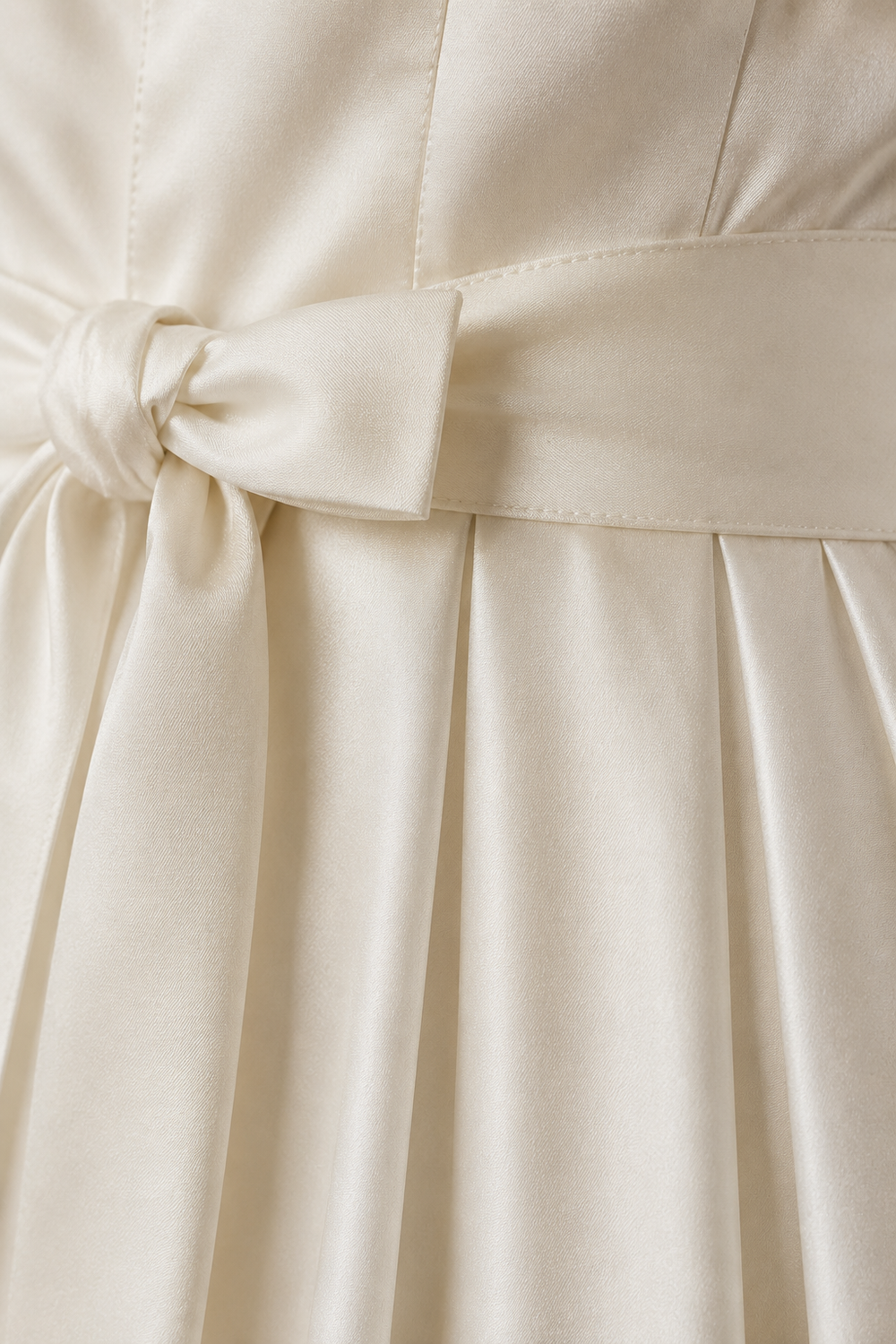 Satin Collared Pleated Maxi Gown – macro close-up of satin