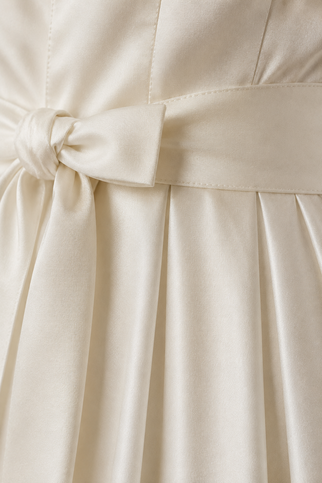 Satin Collared Pleated Maxi Gown – macro close-up of satin