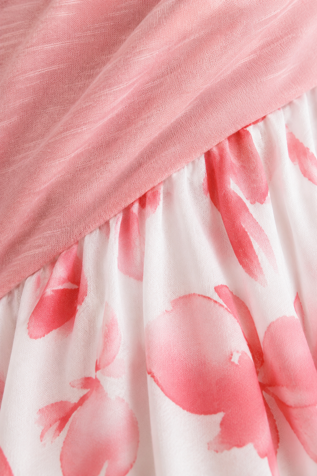 Short Sleeve Floral A Line Dress fabric close-up