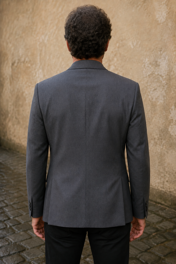 Men's Single Breasted Notch Lapel Blazer - back