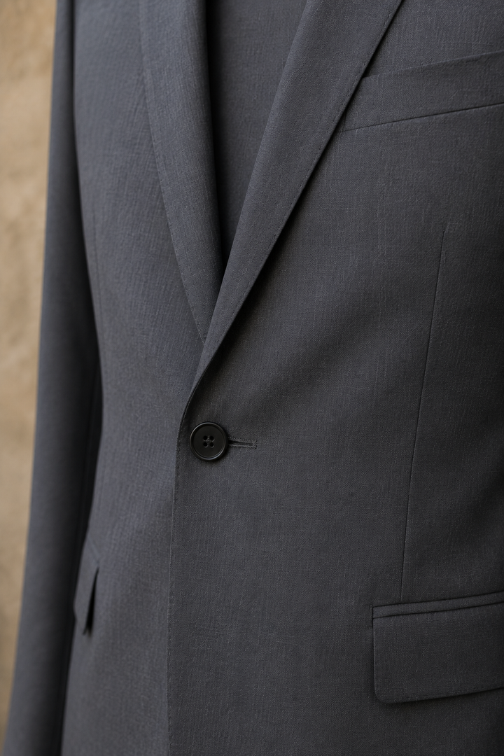 Men's Single Breasted Notch Lapel Blazer - material close-up