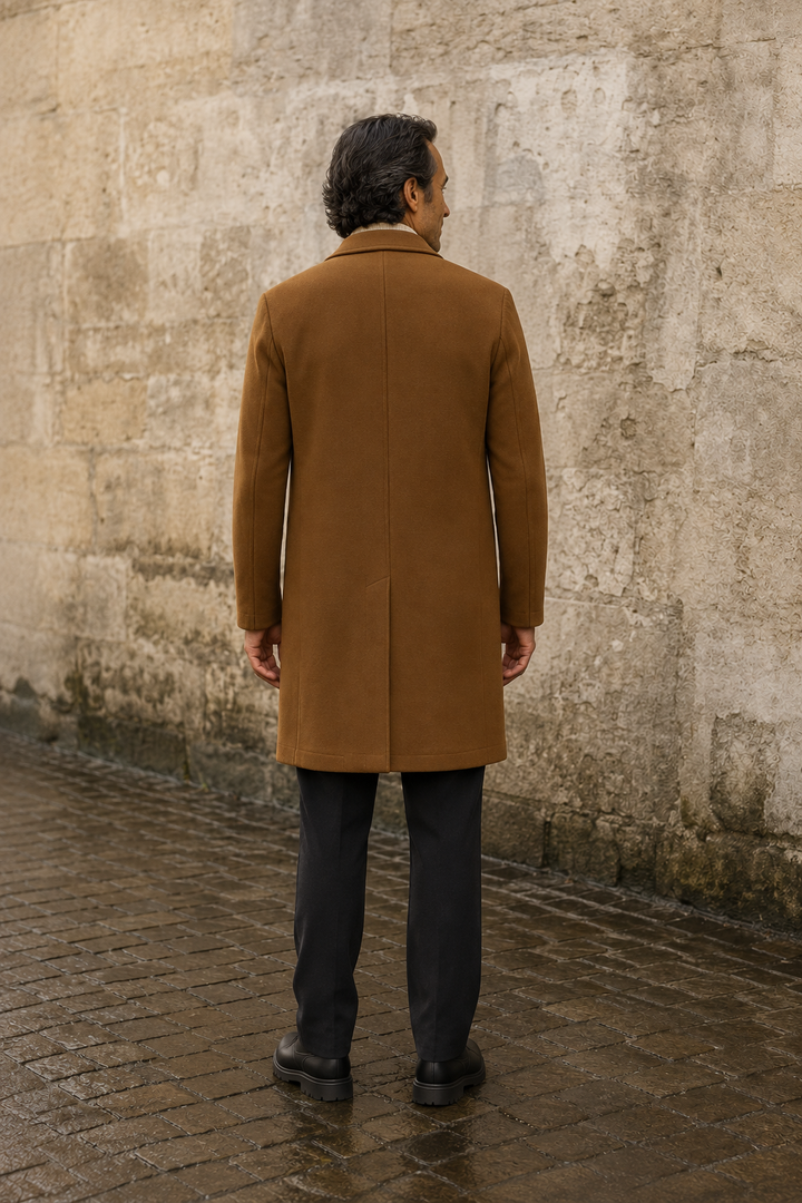 Single Breasted Slim Fit Overcoat - back