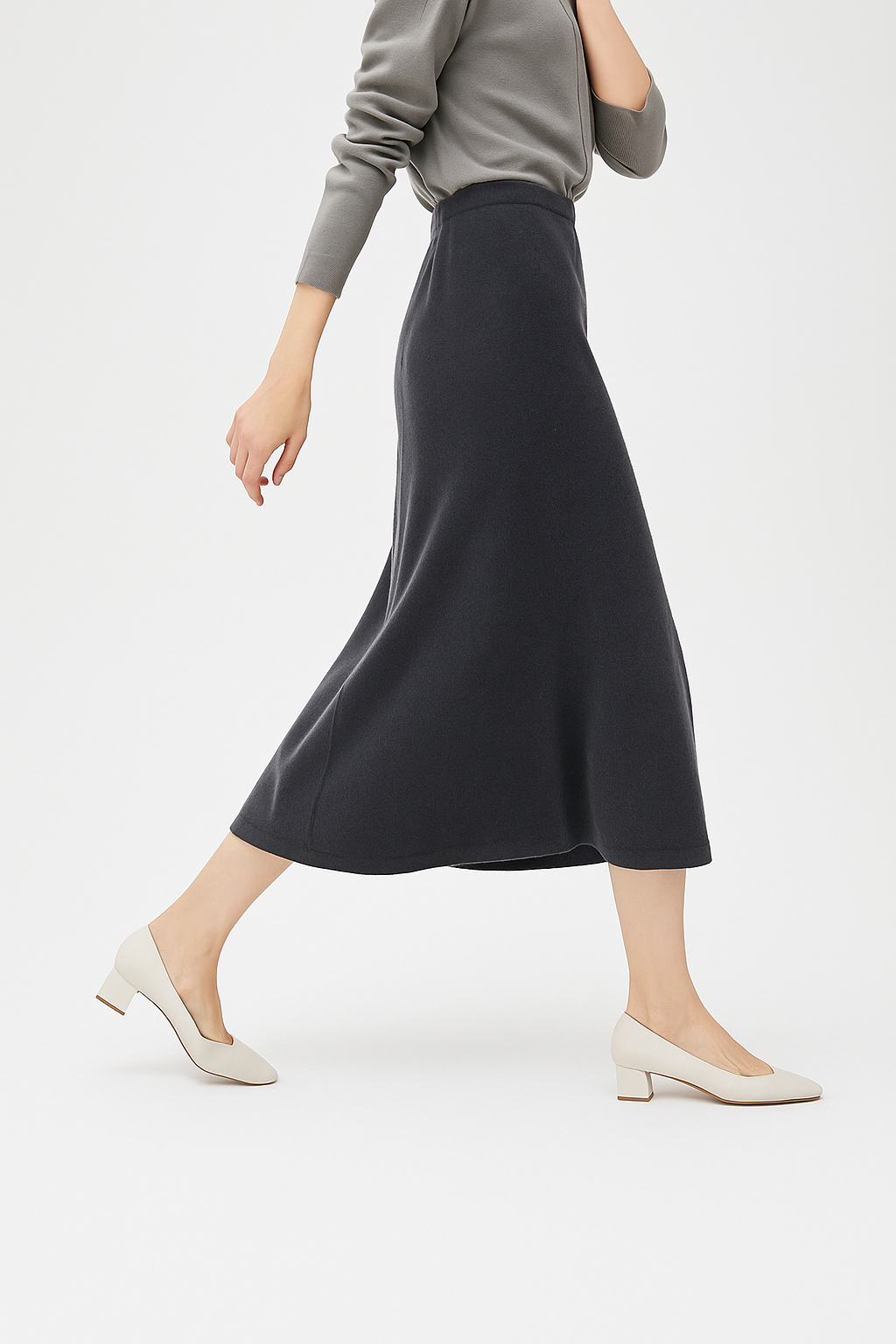 Eulalie | High Waist Merino Wool Skirt