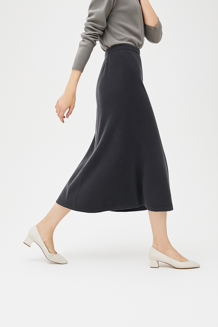 Eulalie | High Waist Merino Wool Skirt