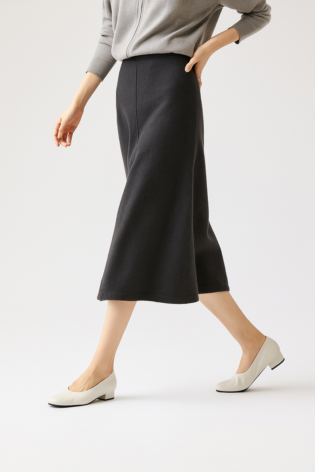 Eulalie | High Waist Merino Wool Skirt