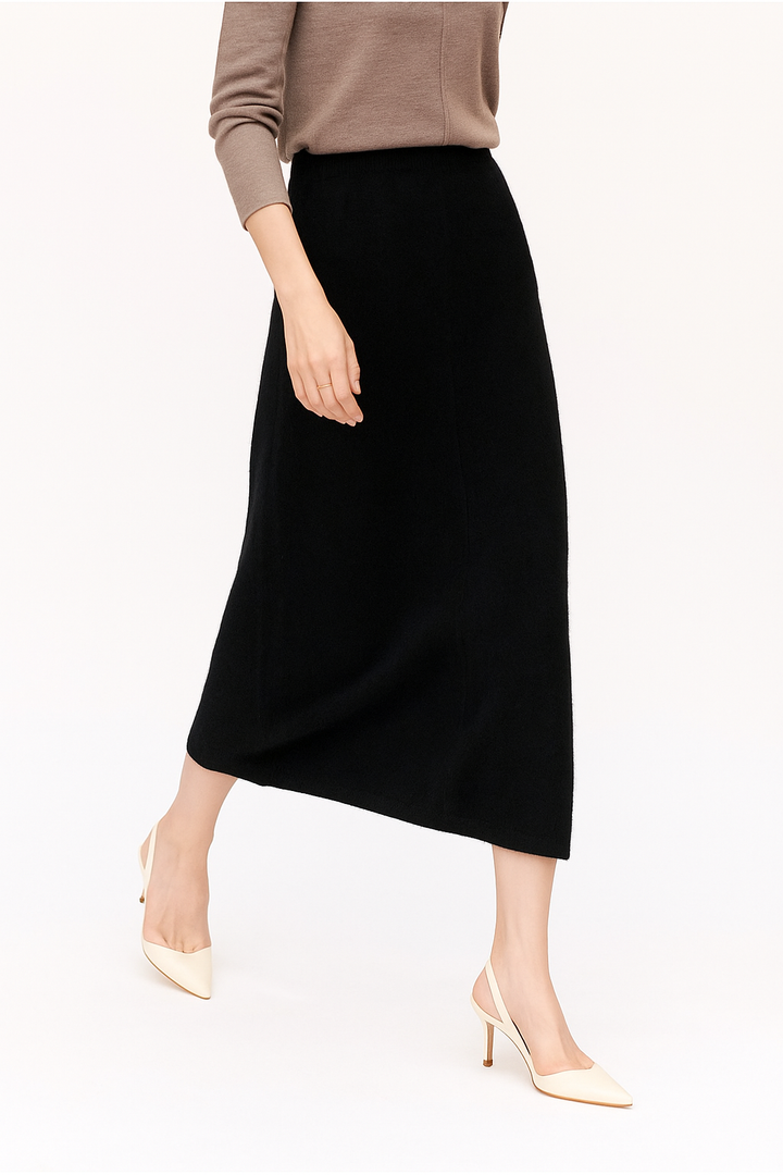 Eulalie | High Waist Merino Wool Skirt