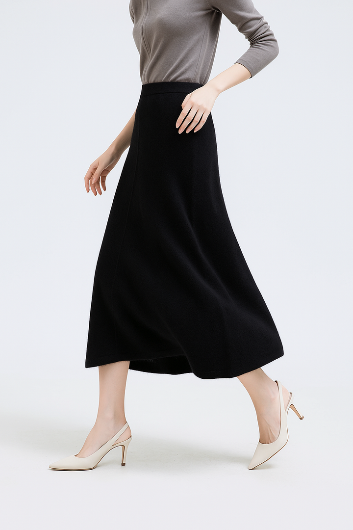 Eulalie | High Waist Merino Wool Skirt