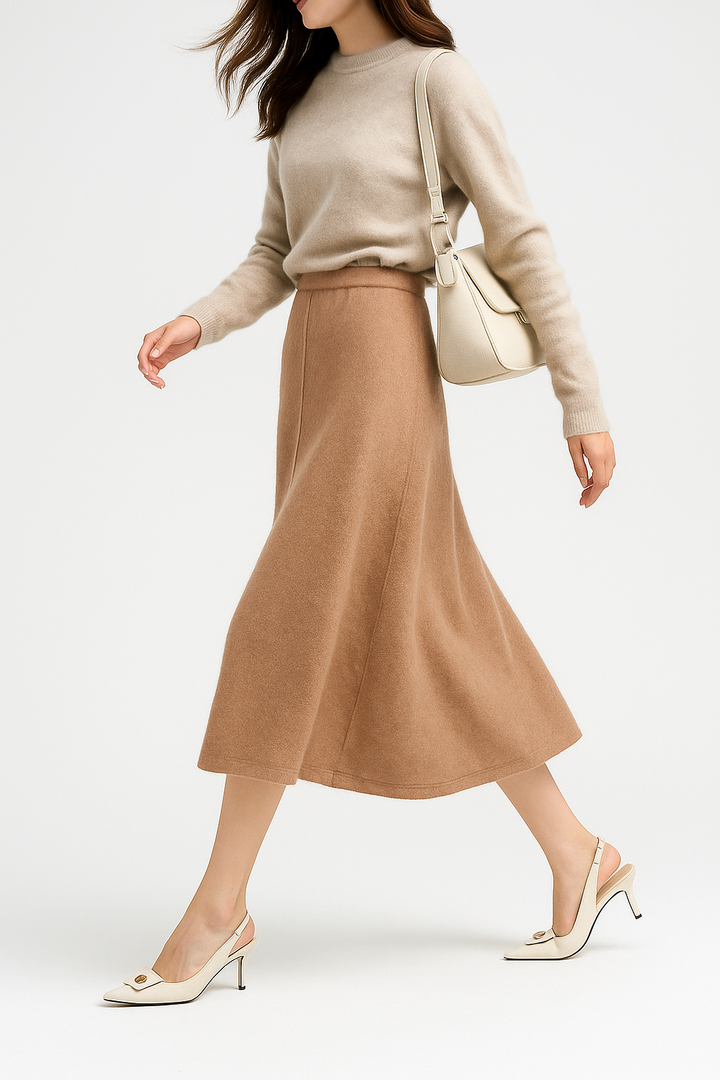 Eulalie | High Waist Merino Wool Skirt