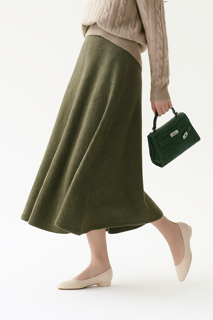 Eulalie | High Waist Merino Wool Skirt