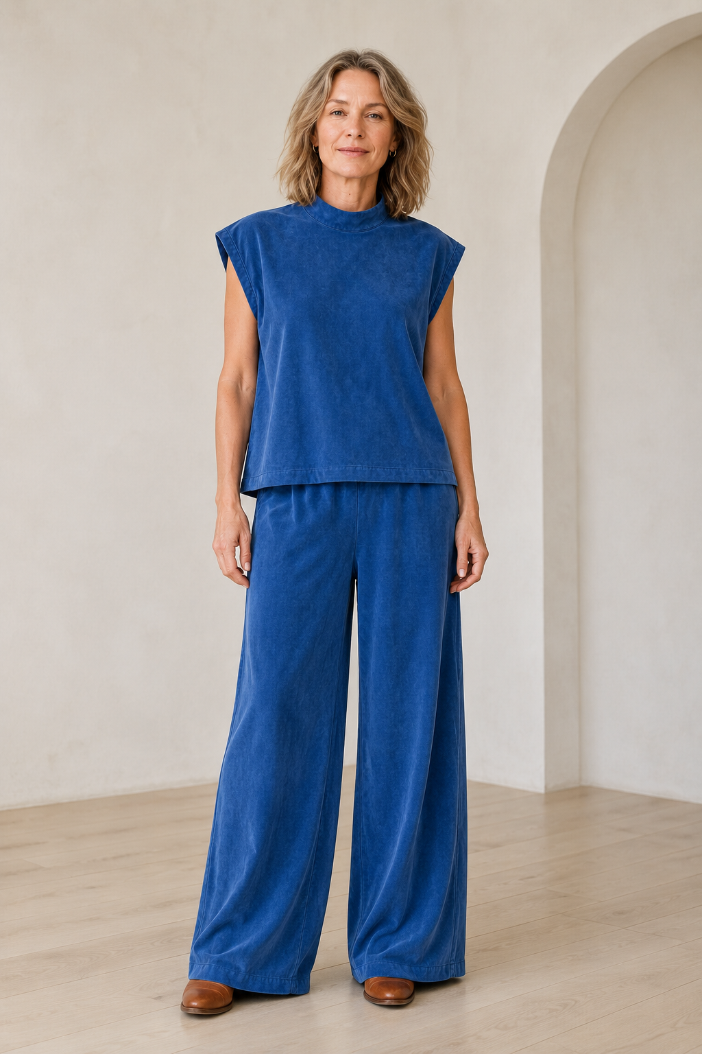 Sleeveless Wide Leg Two Piece Set editorial product photo