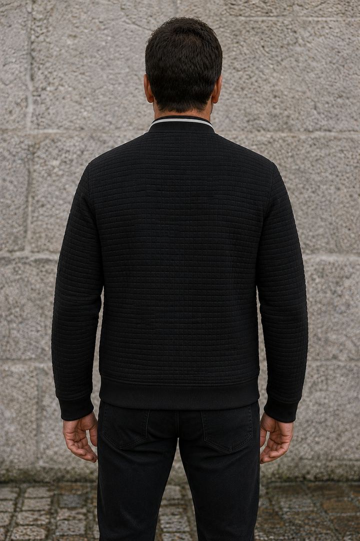 Slim Fit Quilted Zip Jacket - back