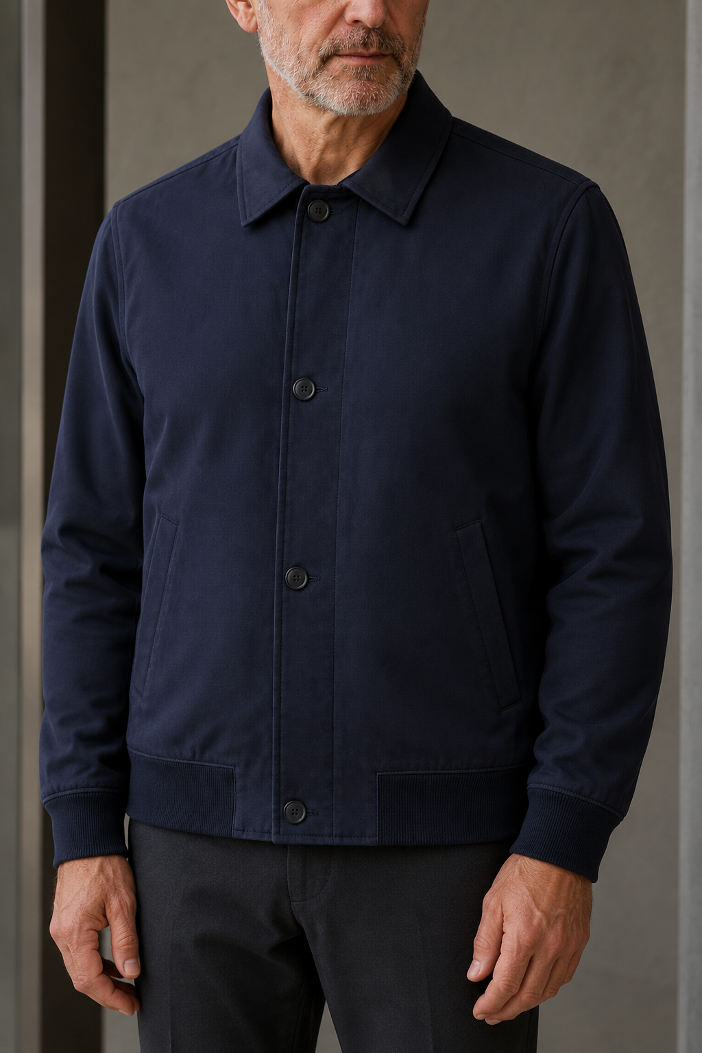 Slim Fit Zip Front Jacket - close-up