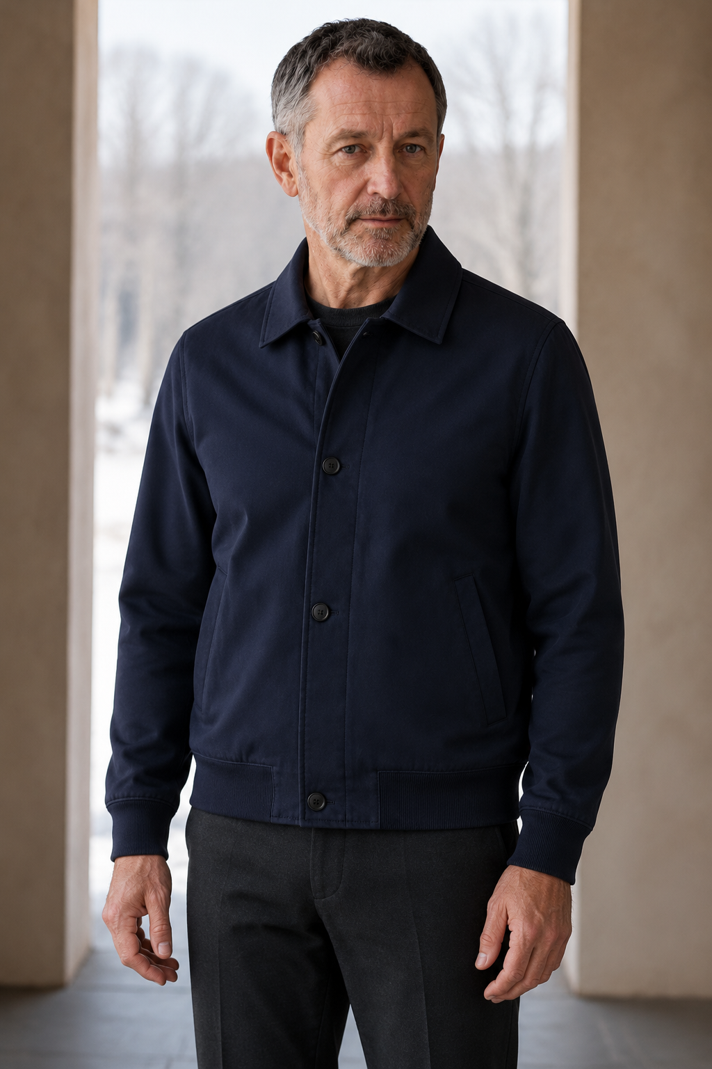 Slim Fit Zip Front Jacket - hero closed