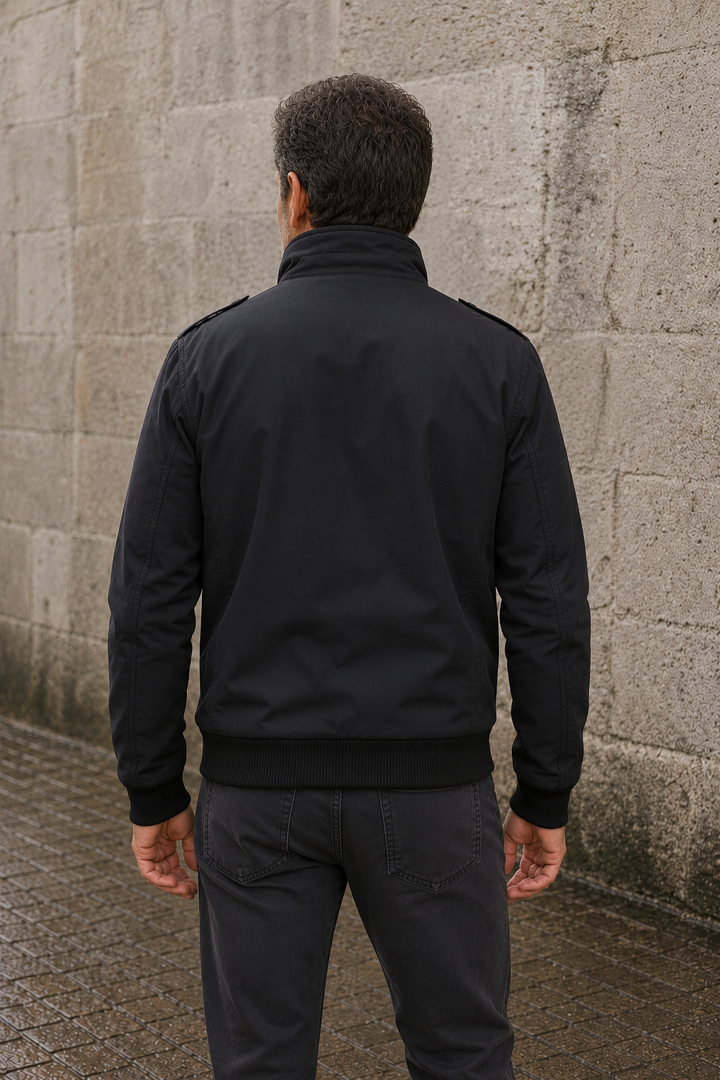 Stand Collar Bomber Jacket - back