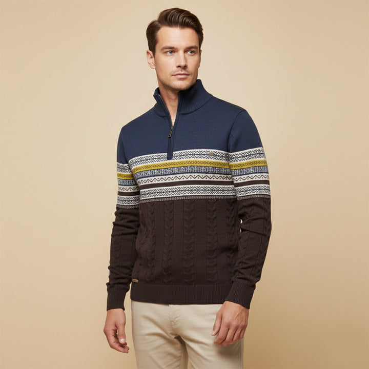Charles | Fair Isle Quarter Zip Sweater