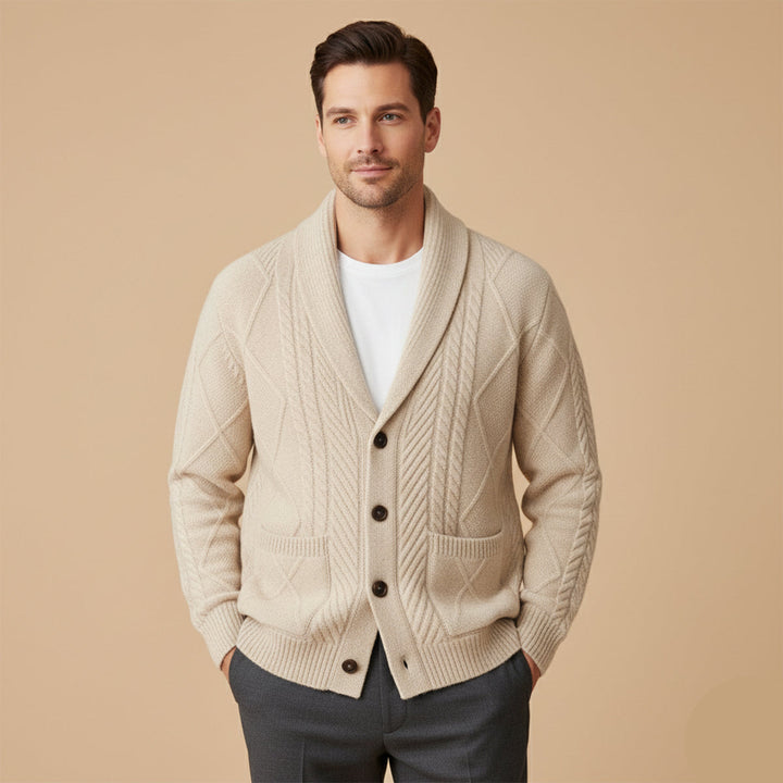 Yvan | Wool Blend Shawl Collar Cardigan