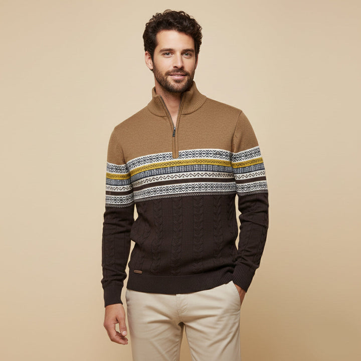 Charles | Fair Isle Quarter Zip Sweater