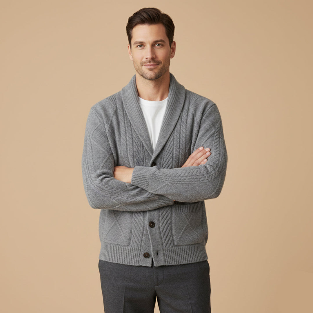 Yvan | Wool Blend Shawl Collar Cardigan