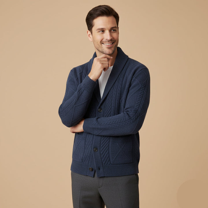 Yvan | Wool Blend Shawl Collar Cardigan