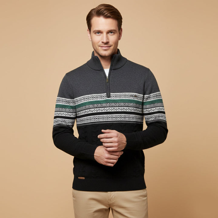 Charles | Fair Isle Quarter Zip Sweater