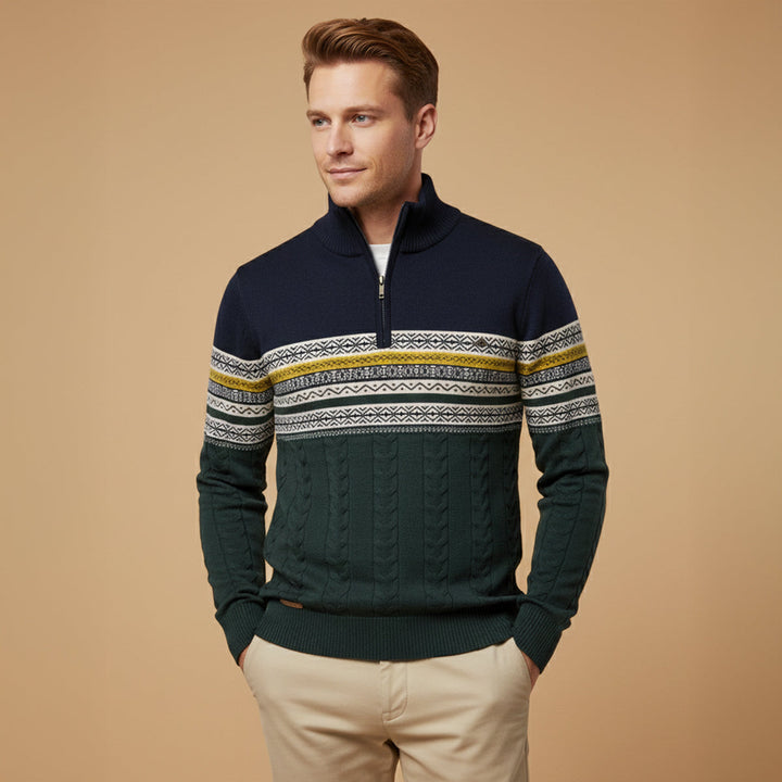 Charles | Fair Isle Quarter Zip Sweater