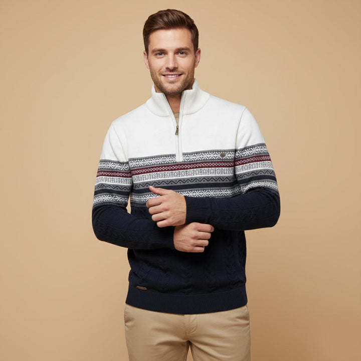 Charles | Fair Isle Quarter Zip Sweater
