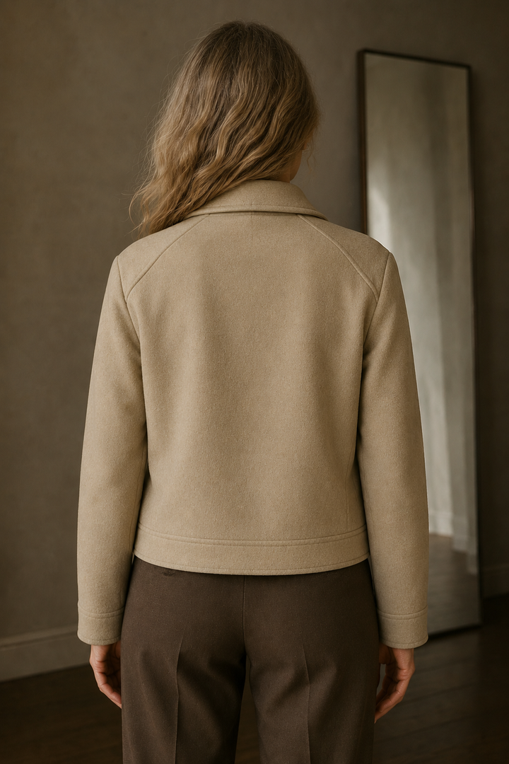 Sybille | Cotton Cropped Utility Jacket - Beige