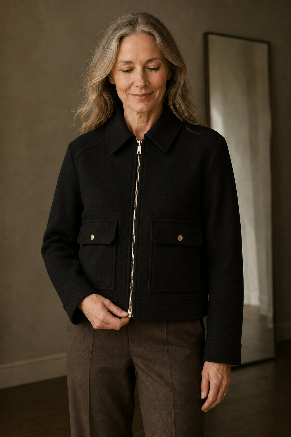Sybille | Cotton Cropped Utility Jacket - Black