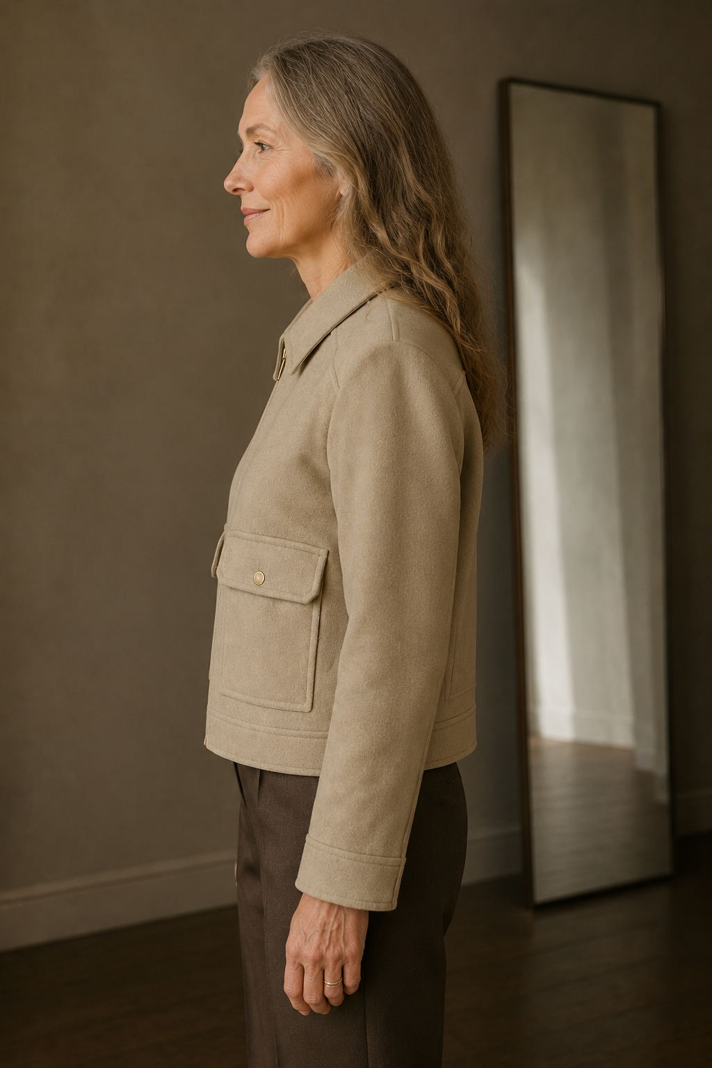 Sybille | Cotton Cropped Utility Jacket - Beige