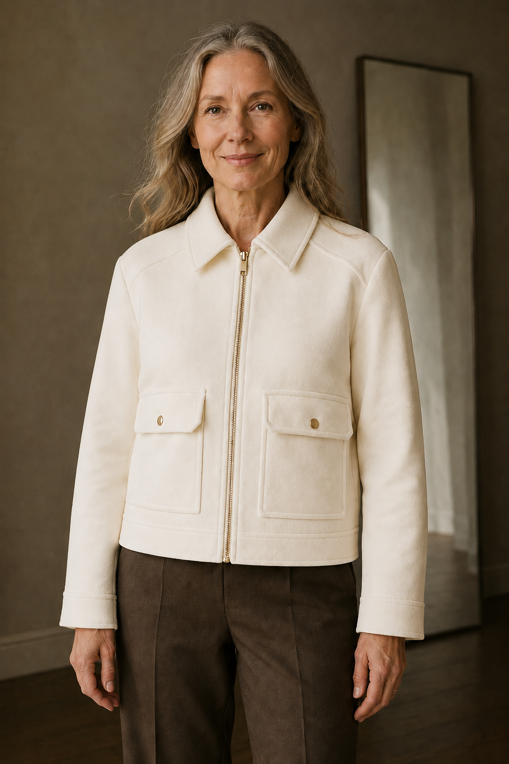 Sybille | Cotton Cropped Utility Jacket - White