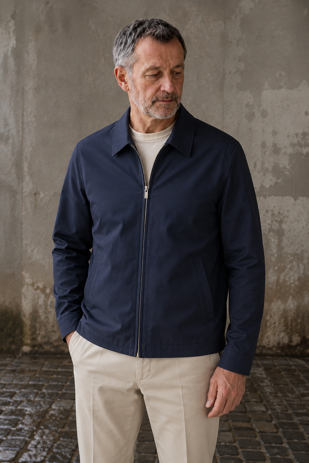 Tailored Fit Harrington Zip Jacket - close-up